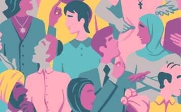 Collage of diverse employees with a range of religions.